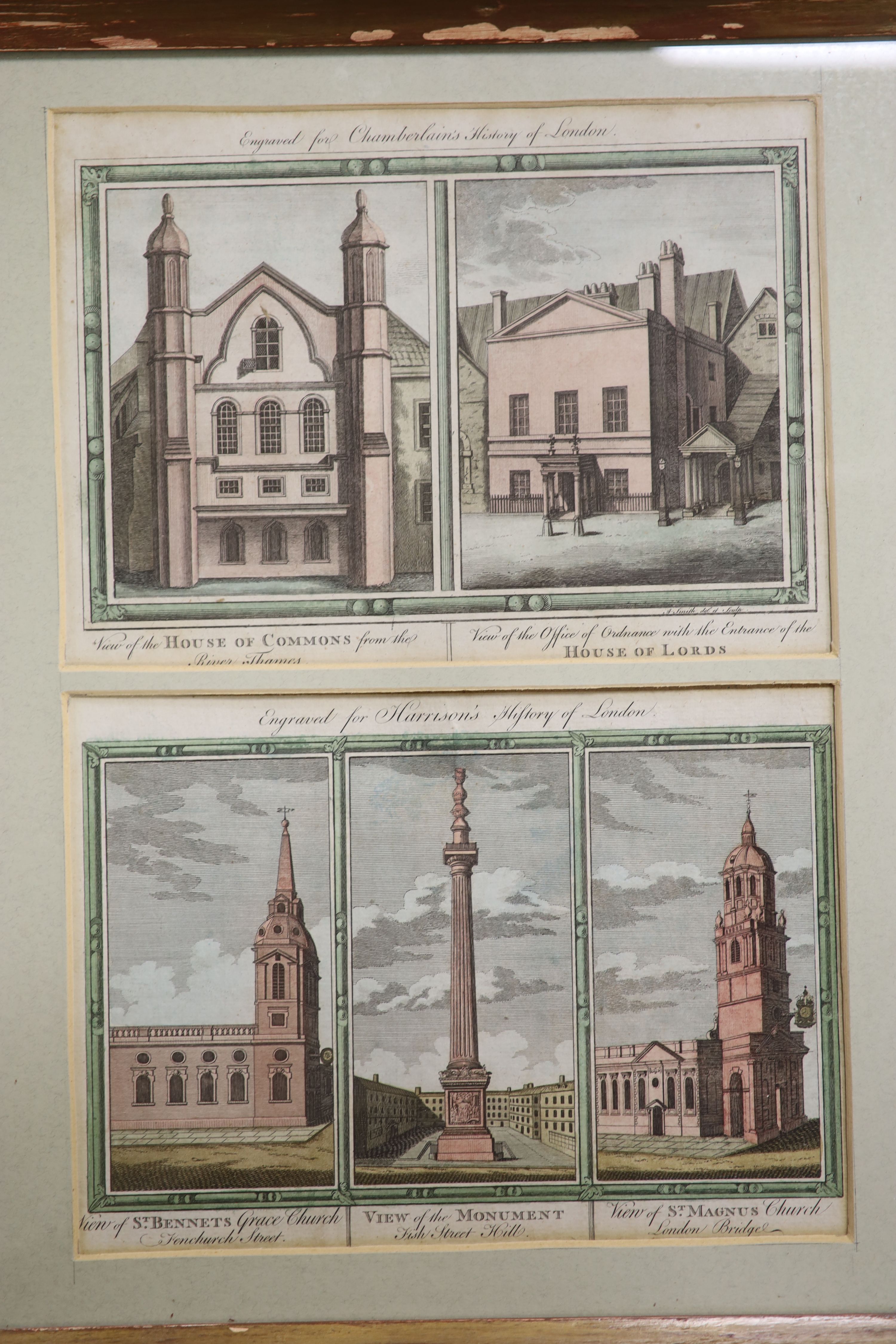 J. Redington Publ., a set of five hand coloured engravings, Studies of Shakesperian actors, 21 x 17cm and seven assorted prints